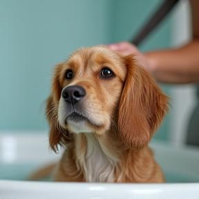 Bain pour animal dans un environnement serein